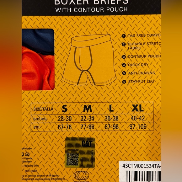 Men’s CATERPILLAR STRETCH BOXER BRIEFS with contour pouch - NIB - Size: L - Picture 5 of 8